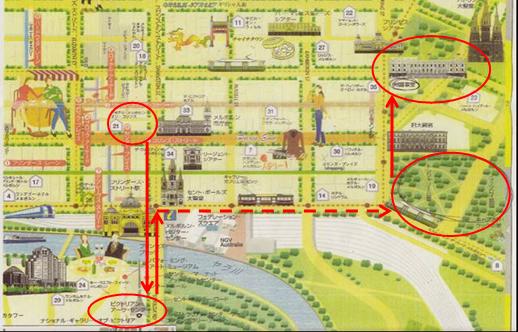 (写真)メルボルン市街地図