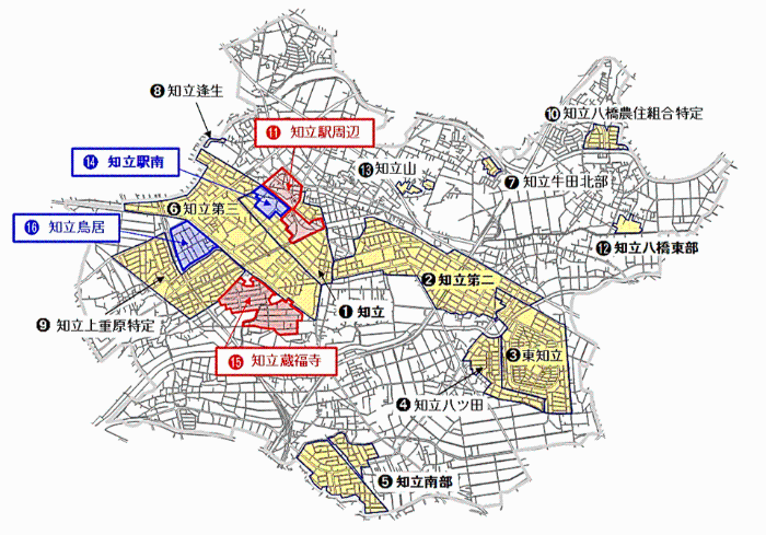 区画整理事業区域図
