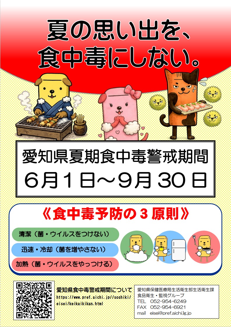 愛知県夏季食中毒警戒期間