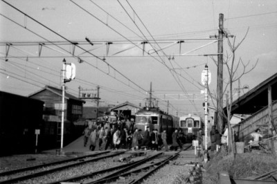 1959年3月ごろの旧知立駅の写真(所蔵：特定非営利活動法人名古屋レール・アーカイブス)